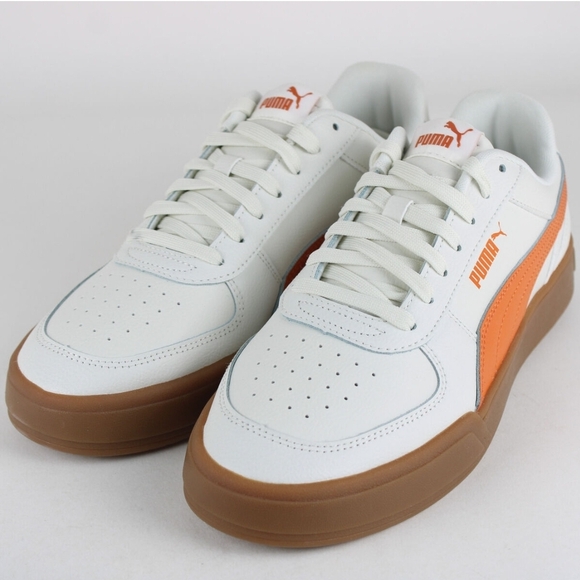 Puma Other - Puma White and Orange Retro Sneakers with Leather Upper 9.5